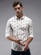 Men Beige Printed Casual Shirt-ORIGINPRINT-1750-Cream